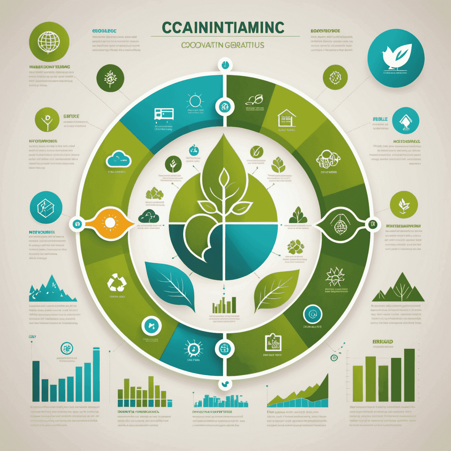 A calming infographic showing various investment options with eco-friendly icons, emphasizing the growth potential of each option